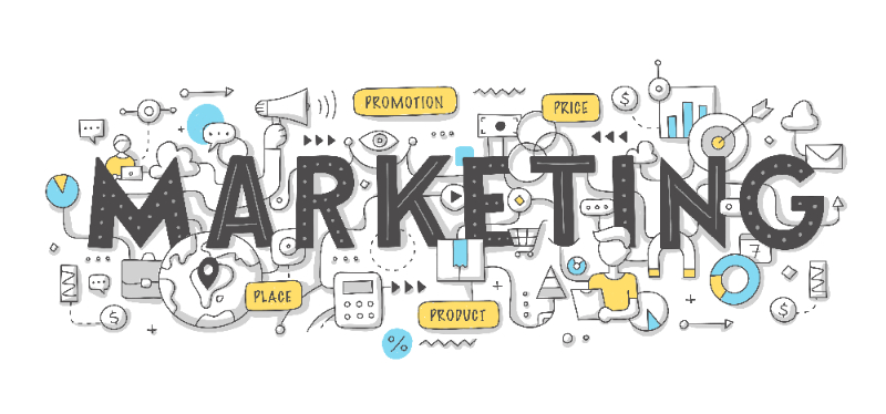 Marketing Word Doodle Concept Marketing Mix